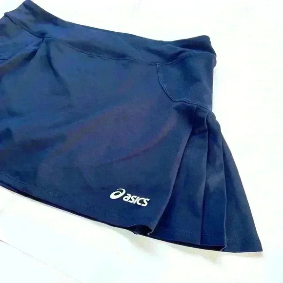 Asics Tennis Skirt Dark Navy Blue Women's Large Spandex Golf Gym Size - Picture 1 of 11